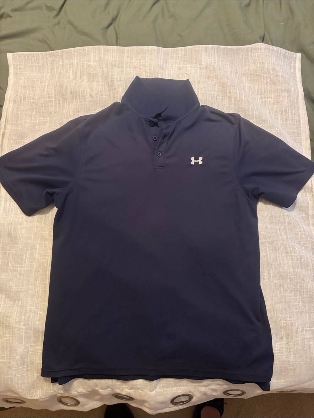 Under Armour Navy Short-Sleeve Polo with Embroidered Logo